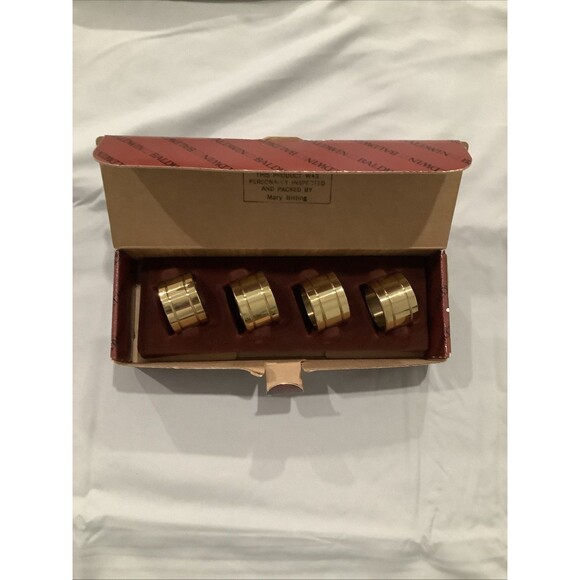Baldwin  Devon Polished Brass Napkin Rings set 4 NEW - Picture 1 of 4